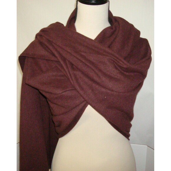NWT New 100% Cashmere Scarf Wrap Ryllace Womens Dark Red Maroon Brick 100 X 28 - Picture 12 of 14